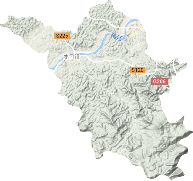 水口鎮(zhèn)地形圖