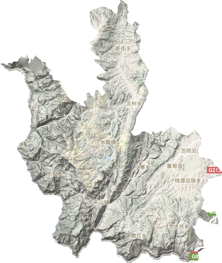 魯甸縣地形圖