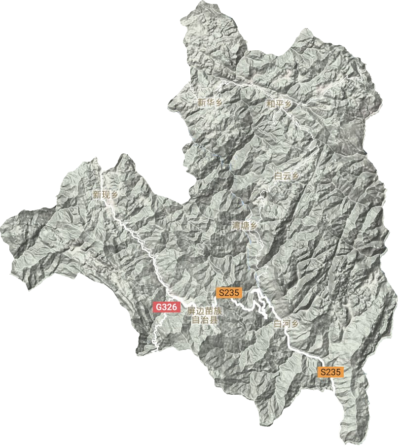屏邊苗族自治縣地形圖