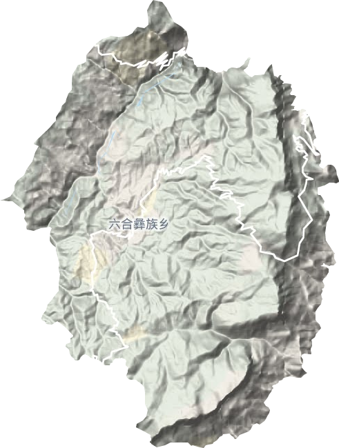 六合彝族鄉地形圖