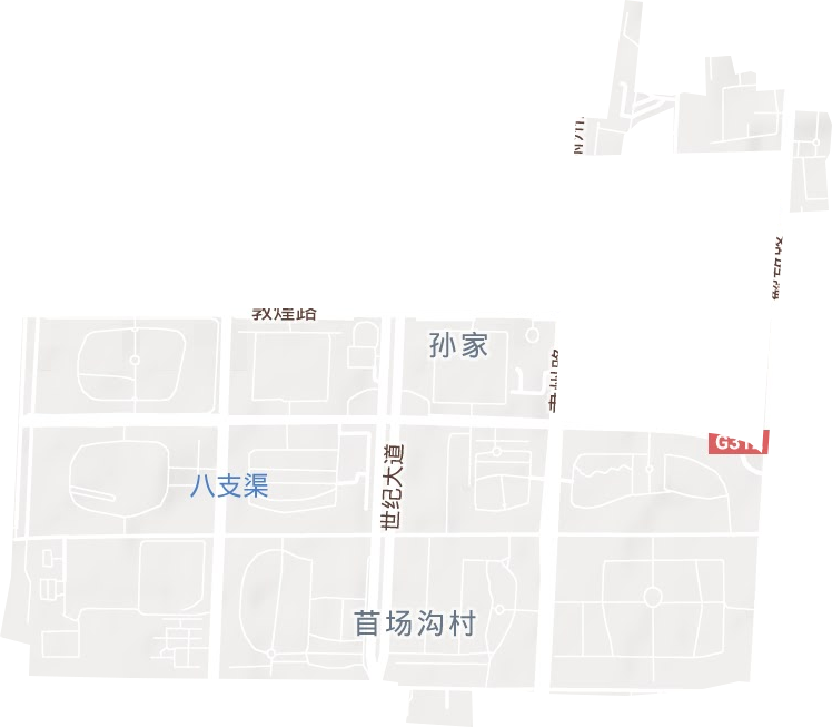 玉門油田生活基地街道地形圖