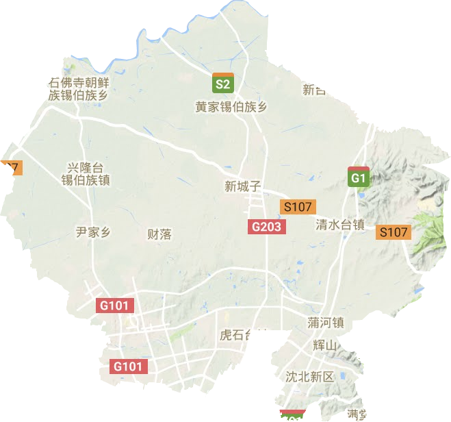 沈北新區(qū)地形圖