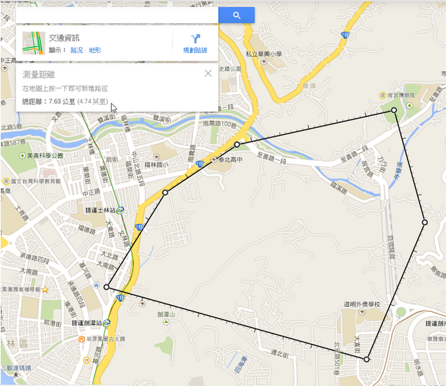 谷歌地圖內(nèi)建測量距離工具，跑道山路隨你量
